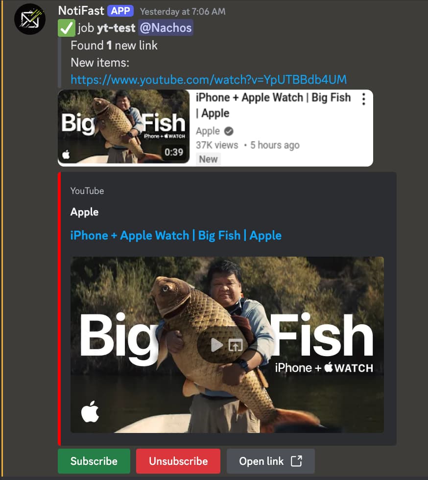 NotiFast Discord notification showing a new eBay listing alert